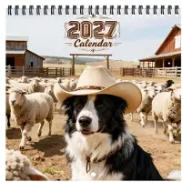 Merkloos 12-Maanden Wandkalender met Hondenontwerpen