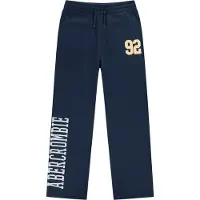 Abercrombie & Fitch Broek 'BENCHWARMER' navy / lichtoranje / wit