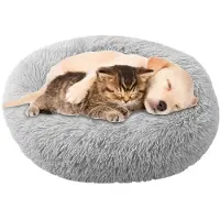 Merkloos Extra groot hondenbed in de vorm van een donut, diameter 90 cm, wasbaar