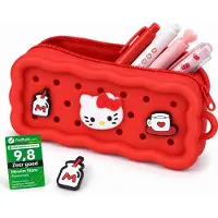 Take Care Hello Kitty Etui met Bedels - Pennenzak - Back to School - Toilettas - Jongens en Meisjes - 19,5 x 5,5 x 8cm - Rood