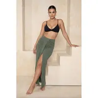 Trendyol TRENDYOLMİLLA Dames Kaki Effen Maxi Sarong Asymmetrisch Rokken