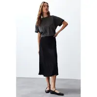 Trendyol TRENDYOLMİLLA Dames Zwart Effen Midi Zeemeermin Rokken