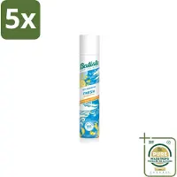 Batiste 5 x - Fresh - Droogshampoo - Koele en Schone Geur - Verfrist en Geeft Grip - 200ml - Wasstrips - Droogshampoo - Fris Haar - Schone Geur - Snel Verfrissen - Vet Haar