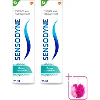 Sensodyne 2 x – Tandpasta – Deep Clean Gel – 75 ml - Bulkverpakking - Gevoelige tanden - Douchemop - Tandgevoeligheid
