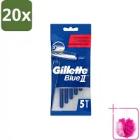 Gillette 20 x - Blue II - Wegwerpscheermesjes - Precisie & Comfort - 5 Scheermesjes - Bulkverpakking - Scheermesje - Douchemop - Wegwerpscheermesje