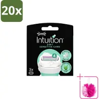 Wilkinson 20 x – Scheermesjes – Intuition Dry Skin Sensitive Care – 3 Scheermesjes - Bulkverpakking - Gevoelige huid - Douchemop - Scheermesjes