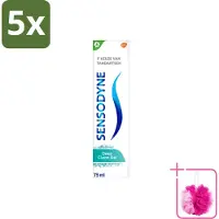 Sensodyne 5 x – Tandpasta – Deep Clean Gel – 75 ml - Bulkverpakking - Gevoelige tanden - Douchemop - Tandgevoeligheid