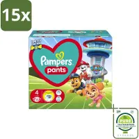 Pampers 15 x – Luierbroekjes – Pants Paw Patrol Maat 4 – 72 Luiers - Grootverpakking - Vaatwasstrips - Baby Luier - Luierbroek - Droge Luier - Luier Voor Baby - Luier Met Print
