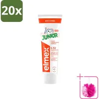 Elmex 20 x - Tandpasta - Junior - (5-12 jaar) - Tooth Strengthening- 75 ml - Bulkverpakking - Tandpasta voor kinderen - Douchemop - Gaatjesbestendige tandpasta