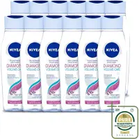 Nivea 12 x - Diamond Volume Care Shampoo - 250 ml - Wasstrips - Volume - Glans - Diamantpoeder - Haar Verzorging - Haar Reinigen