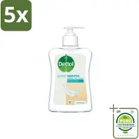 Dettol 5 x – Handzeep Gevoelige Huid – Mild & Verzorgend – 250 ml - Grootverpakking - Vaatwasstrips - Gevoelige Huid - Handhygiëne - Antibacteriële Handzeep - Glycerine - Zeepvrije Handzeep