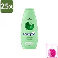 Schwarzkopf 25 x - Shampoo - 7 Kruiden - Normaal tot Vet haar - 400 ml - Bulkverpakking - Haarversterkend shampoo - Douchemop - Kruidenextracten