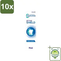 Sensodyne 10 x - Tandpasta - ProGlasur Active Shield - Fresh Mint - Frisse Munt - 75 ml - Grootverpakking - Vaatwasstrips - Tandpasta - Glazuurbescherming - Gaatjes - Suikerzuren - Cariës