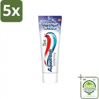 Aquafresh 5 x - Tandpasta - Intense White - Wittere Tanden - 75 ml - Grootverpakking - Vaatwasstrips - Tandpasta - Witte Tanden - Tanden Reinigen - Vlekken Verwijderen - Gezond Tandvlees