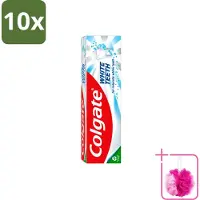 Colgate 10 x – Tandpasta – White Teeth – 75 ml - Bulkverpakking - Witte tanden - Douchemop - Tanden reinigen