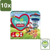 Pampers 10 x – Luierbroekjes – Pants Paw Patrol Maat 4 – 72 Luiers - Grootverpakking - Vaatwasstrips - Baby Luier - Luierbroek - Droge Luier - Luier Voor Baby - Luier Met Print