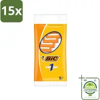 BIC 15 x - Scheermesjes - Enkel Mesje - Wegwerpmesjes - 5 Scheermesjes - Grootverpakking - Vaatwasstrips - Scheermesje - Wegwerpscheermesje - Enkel Mesje - Roestvrijstalen Mesje - Chroomcoating