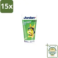 Jordan 15 x - Junior - Tandpasta - 6-12 jaar - 50 ml - Wasstrips - Tandpasta Voor Kinderen - Tandpasta 6-12 Jaar - Fluoride 1450 Ppm - Wisselgebit Bescherming - Blijvende Tanden