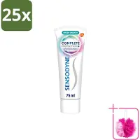 Sensodyne 25 x – Tandpasta – Complete Protection + Fresh Breath – 75 ml - Bulkverpakking - Gevoelige tanden - Douchemop - Tandpasta