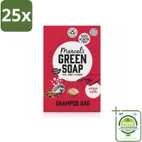 Marcels Green Soap 25 x - Shampoobar - Argan & Oudh - Versterkt & verzorgt - 90 gr - Grootverpakking - Vaatwasstrips - Shampoobar - Natuurlijke Haarverzorging - Arganolie - Oudh Geur - Sulfaatvrij