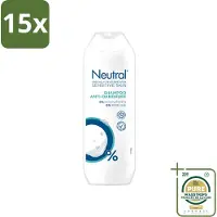 Neutral 15 x - Shampoo - Gevoelige Huid - Anti-Roos - 0% Kleurstof & Parfum - 250 ml - Wasstrips - Gevoelige Huid - Anti-roos Shampoo - 0% Parfum - 0% Kleurstof - 0% Parabenen