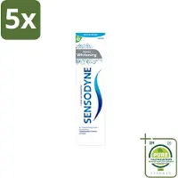 Sensodyne 5 x - Tandpasta - Gentle Whitening - Milde Reiniging - 75 ml - Grootverpakking - Vaatwasstrips - Gevoelige Tanden - Tandpasta - Witte Tanden - Glazuur Beschermen - Gevoeligheid Verminderen