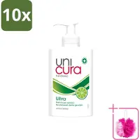 Unicura 10 x - Vloeibare Zeep Ultra - Verzorgend - 250 ml Pomp - Bulkverpakking - Handzeep - Douchemop - Antibacteriële handzeep