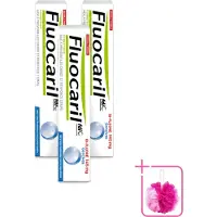 FLUOCARIL 3 x - Tandpasta - Met Fluoride - 75 ml - Bulkverpakking - Fluoride tandpasta - Douchemop - Tanden beschermen