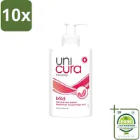 Unicura 10 x - Vloeibare Zeep Mild - Verzachtend - 250 ml - Grootverpakking - Vaatwasstrips - Handzeep - Antibacterieel - Milde Handzeep - Handen Reinigen - Hygiëne