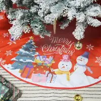 OEM Kerstboomonderzetter - Met sneeuwvlokken- en kerstmanmotief - Bodembedekking voor kerstbomen - Rood - 89,9 cm