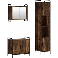 vidaXL Badkamerkast set 3 st Gerookt eiken 40 x 36 x 181 cm
