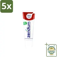 Zendium 5 x – Tandpasta – Tandvlees Protect – 75 ml - Wasstrips - Gevoelig Tandvlees - Natuurlijke Tandpasta - Tandvlees Bescherming - Milde Tandpasta - Fluoride