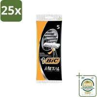 BIC 25 x - Scheermesjes - Metaal - Enkel Mesje - Wegwerpmesjes - 5 Scheermesjes - Wasstrips - Scheermesje - Wegwerpmesje - Roestvrij Staal - Enkel Mesje - Precisie Scheren