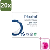 Neutral 20 x – Zeepblok – Parfumvrij – 2×100 g - Bulkverpakking - Gevoelige huid - Douchemop - Droge huid