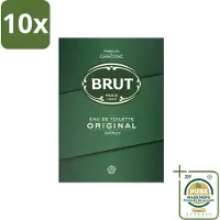 BRUT 10 x – Eau de Toilette – Original – 100 ml - Wasstrips - Original Eau De Toilette - Kruidige Geur - Amber - Lavendel - Mannelijke Geur