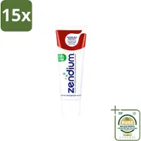 Zendium 15 x – Tandpasta – Tandvlees Protect – 75 ml - Wasstrips - Gevoelig Tandvlees - Natuurlijke Tandpasta - Tandvlees Bescherming - Milde Tandpasta - Fluoride