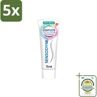 Sensodyne 5 x – Tandpasta – Complete Protection + Fresh Breath – 75 ml - Wasstrips - Gevoelige Tanden - Tandgevoeligheid - Fris Adem - Mondverzorging - Tandpasta