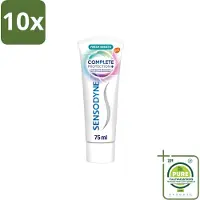 Sensodyne 10 x – Tandpasta – Complete Protection + Fresh Breath – 75 ml - Grootverpakking - Vaatwasstrips - Gevoelige Tanden - Tandpasta - Mondverzorging - Fris Adem - Tandgevoeligheid