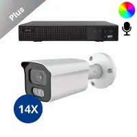Dutch Security Systems 14x Beveiligingscamera set - Bedraad - Sony Bullet Plus AI-ISP Full Color 2K - Wit -