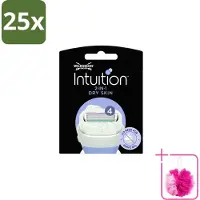 Wilkinson 25 x – Scheermesjes – Intuition Dry Skin Coconut Milk & Almond Oil – 3 Scheermesjes - Bulkverpakking - Scheermesje droge huid - Douchemop - Kokosmelk scheermesje