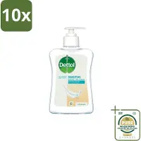 Dettol 10 x – Handzeep Gevoelige Huid – Mild & Verzorgend – 250 ml - Wasstrips - Gevoelige Huid - Handhygiëne - Antibacteriële Handzeep - Zeepvrije Handzeep - Glycerine