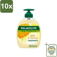 Palmolive 10 x Pamlolive Naturals - Handzeep - Melk & Honing - 300 ml - Wasstrips - Handzeep Melk Honing - Zeepvrije Handzeep - Natuurlijke Handzeep - Handen Verzorgen - Handen Hydrateren