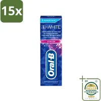 Oral-B 15 x - 3D White Vitalize - Tandpasta - Whitening - 75 ml - Wasstrips - Tandpasta Whitening - Tanden Versterken - Glazuur Beschermen - Tanden Reinigen - Mondgezondheid