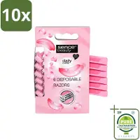 Sence 10 x – Wegwerpscheermes – Glad Scheren – Comfort Grip – 6 Wegwerpscheermes - Grootverpakking - Vaatwasstrips - Scheermesje - Scheermes - Bikini Lijn - Benen Scheren - Oksels Scheren