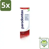 Parodontax 5 x - Tandpasta - Whitening - 75ml - Grootverpakking - Vaatwasstrips - Tandpasta - Tanden Witter Maken - Tandplak Verwijderen - Bloedend Tandvlees - Fluoride