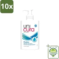 Unicura 10 x - Vloeibare Zeep Hydra - Hydraterend - 250 ml - Grootverpakking - Vaatwasstrips - Handzeep - Hydra - Antibacteriële Handzeep - Handen Verzorgen - Handen Hydrateren