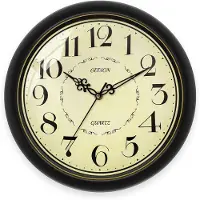 Merkloos Elzusha - Retro Vintage Wandklok Stil 30.5 cm met Gouden Rand