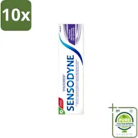 Sensodyne 10 x - Tandpasta - Gum Protection - Tandvleesverzorging - 75 ml - Grootverpakking - Vaatwasstrips - Gevoelige Tanden - Tandvleesbescherming - Tandpasta - Fluoride - Tandplak