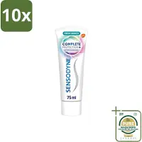 Sensodyne 10 x – Tandpasta – Complete Protection + Fresh Breath – 75 ml - Wasstrips - Gevoelige Tanden - Tandgevoeligheid - Fris Adem - Mondverzorging - Tandpasta