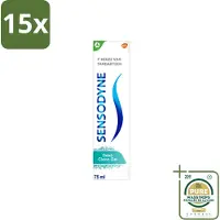 Sensodyne 15 x – Tandpasta – Deep Clean Gel – 75 ml - Wasstrips - Gevoelige Tanden - Tandgevoeligheid - Tandpasta - Fluoride - Gaatjes